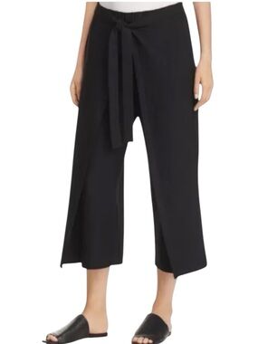 EILEEN FISHER Wide Leg Crepe Culottes in Classic Black Size Medium — GORGEOUS!!!
